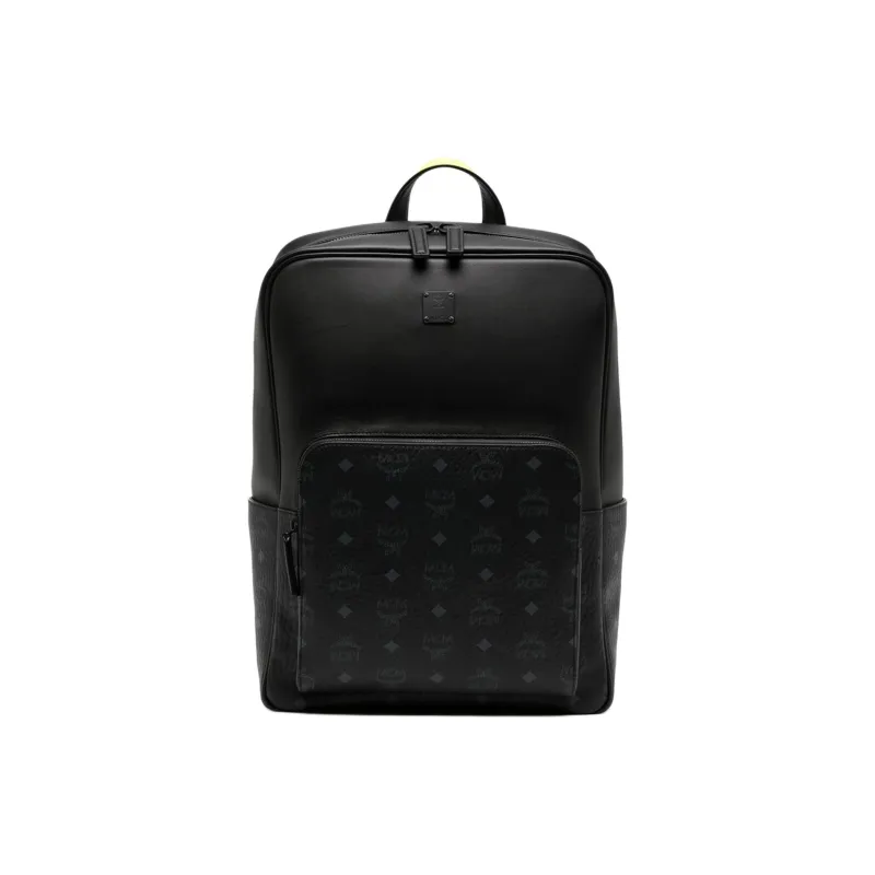 MCM Aren Canvas With Nappa Leather Backpack Medium Size Men's Black-0