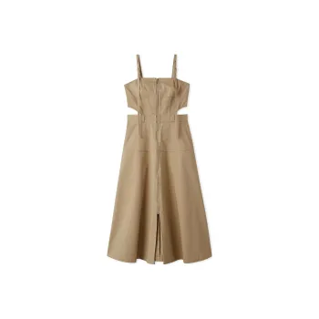 Dickies Lily Brown Collaboration Slip Dresses Women's Beige