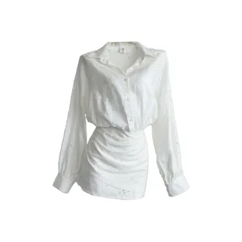 TORIGHT Long Sleeved Dresses Women's White
