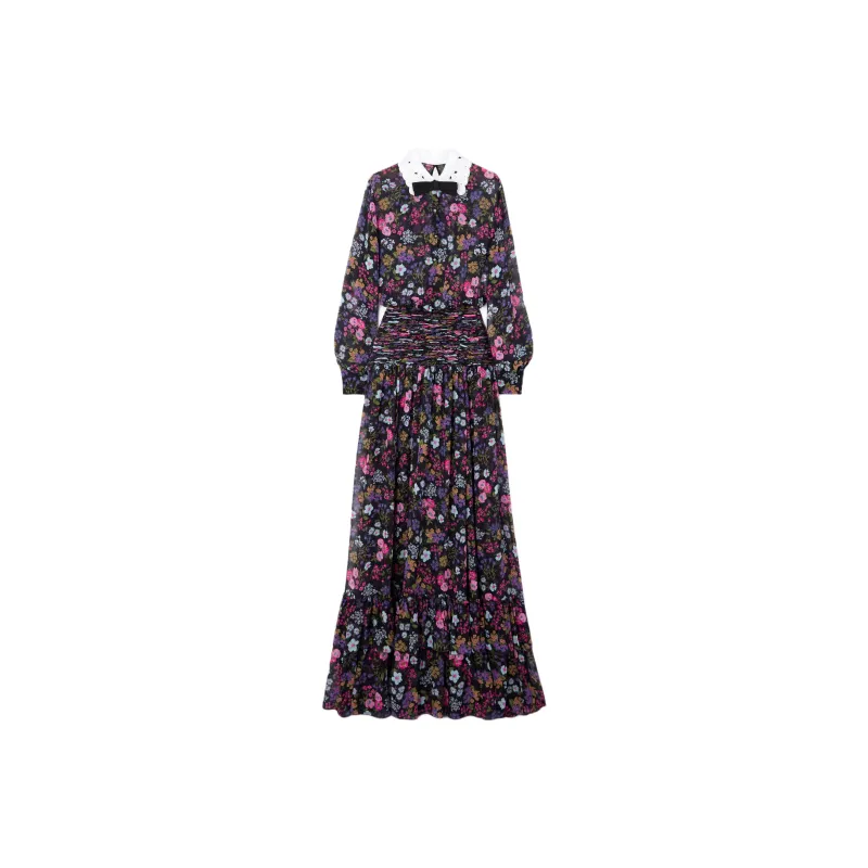 Valentino Long Sleeved Dress Women's Purple-0
