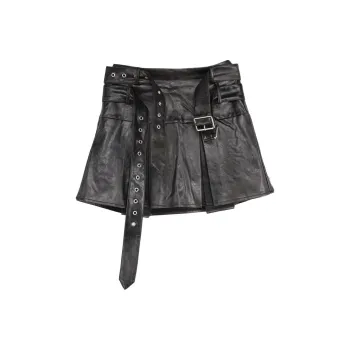 A21 Casual Short Skirts Women's Dark Coffee Green