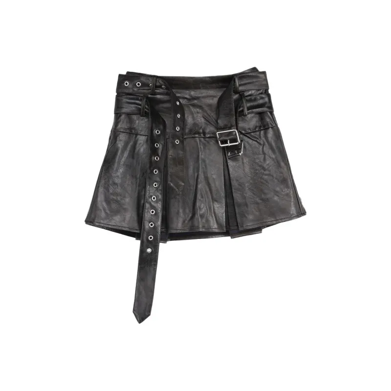 A21 Casual Short Skirts Women's Dark Coffee Green-0