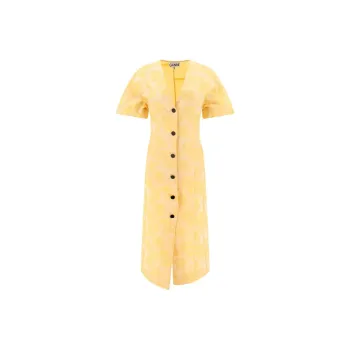 GANNI Botanical Jacquard Midi Dress