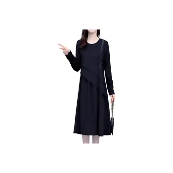 Mapping Long-Sleeved Dresses Women's Black