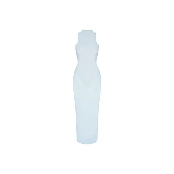 SKIMS MILKY SHEER MOCK NECK LONG DRESS Sleeveless Dress Women's OPAL/Opal
