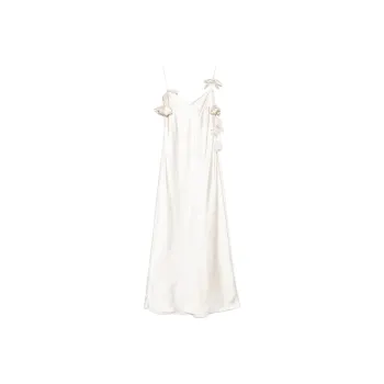 Self portrait Floral appliqué Satin Maxi Dress