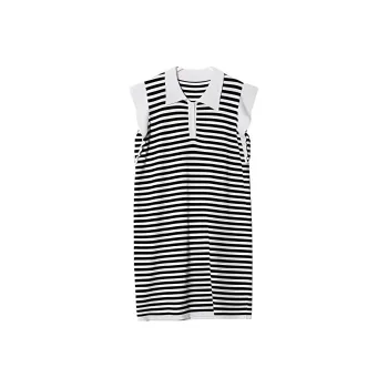 KEAB Sleeveless Dress Women's Black White Stripes