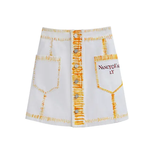 NancyCavally Denim Short Skirts Women's White