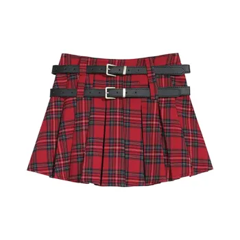 ETSE Casual Short Skirts Women's Red