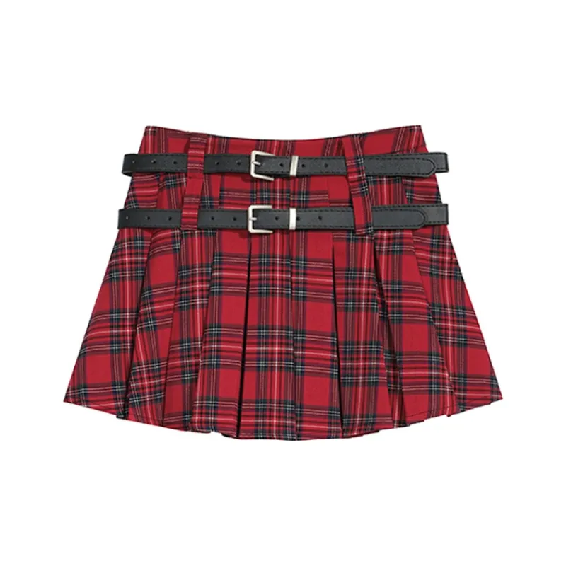 ETSE Casual Short Skirts Women's Red-0