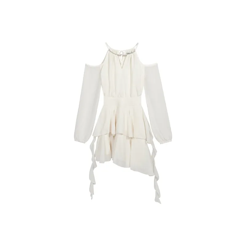 ABBY GODDESS Long Sleeved Dress Women's White-0