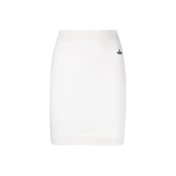 Vivienne Westwood Orb-Embroidered Scallop Hem Knitted Mini Skirt