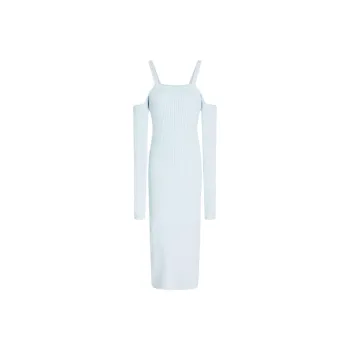 Rotate Long-Sleeved Dresses Women's Light Blue