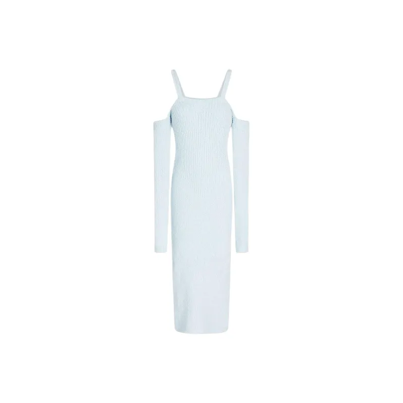Rotate Long-Sleeved Dresses Women's Light Blue-0