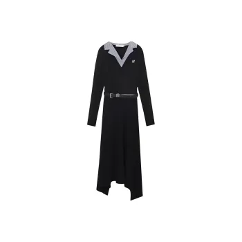 AFGGD Long Sleeved Dresses Women's Black
