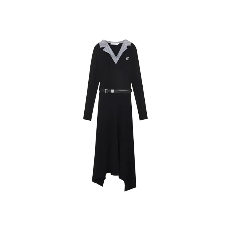 AFGGD Long-Sleeved Dresses Women's Black-0