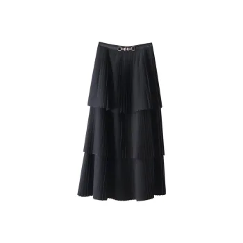 YUMOMO STAR Casual Long Skirts Women's Simple Black
