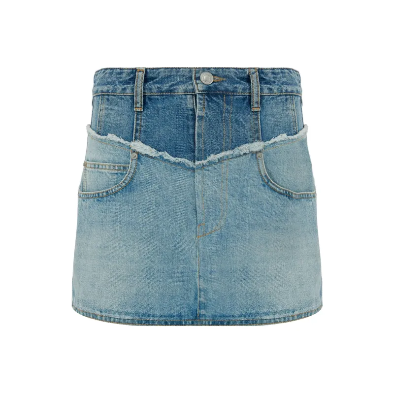 ISABEL MARANT Denim Short Skirts Women's Light Blue-0