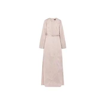 MaxMara Falco Collection Long Jacquard Dress Long-Sleeved Dresses Women's Pink