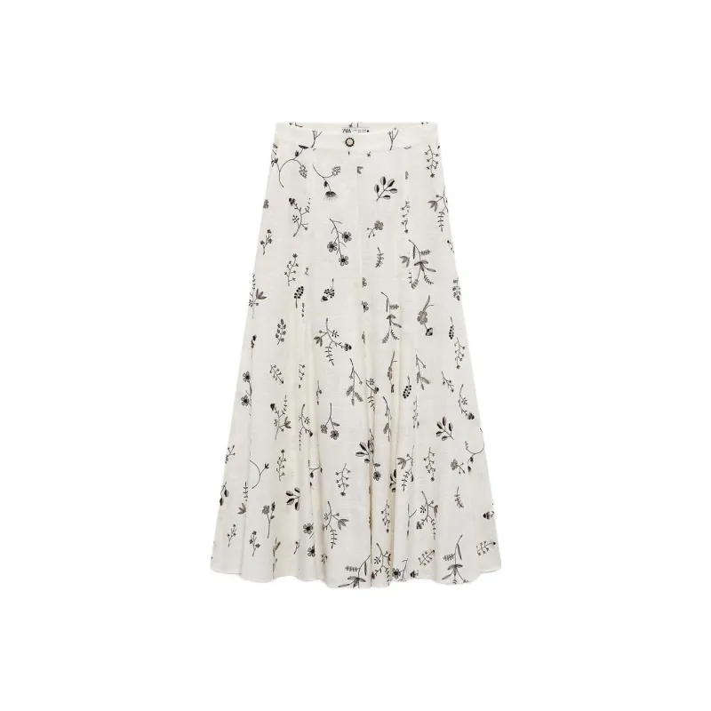 ZARA Casual Long Skirts Women's White-0