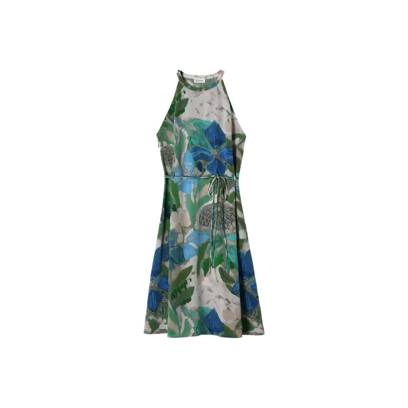 LILIXIUKE Sleeveless Dress Women's Oil Painting Print-0
