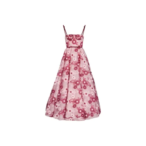 Giambattista Vall Ribbon Bouquet print Maxi Dress