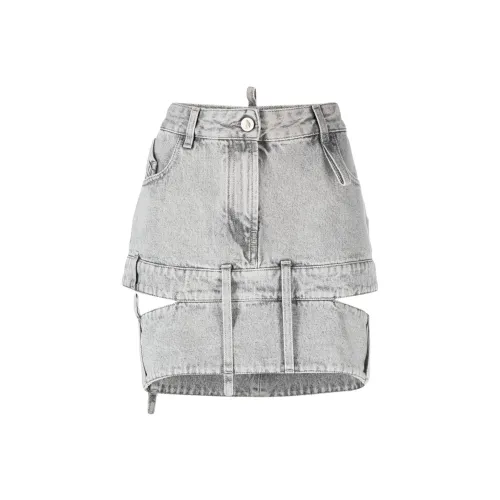 The Attico Cut Out Mini Denim Skirt