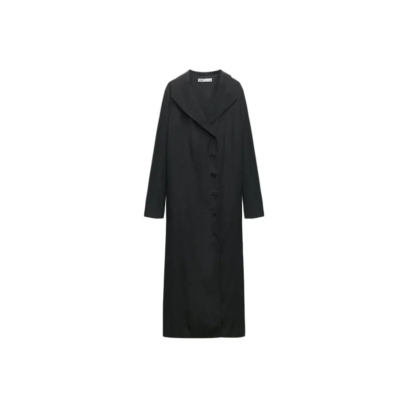 ZARA Long-Sleeved Dresses Women's Gray-0