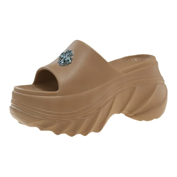 Warm Edge Platform Slippers For Women's Summer, Height Increasing, Home, Indoor, And Office Use-8