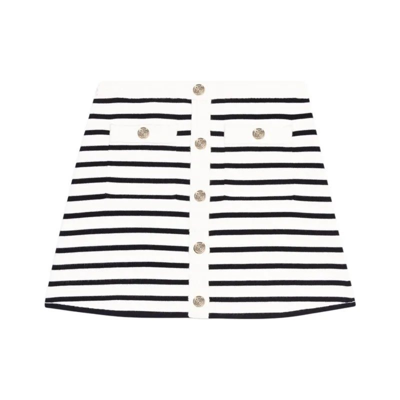 Maje Striped Knitted Miniskirt-0