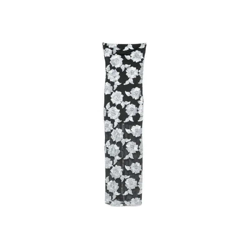 Rotate Flower Strapless Maxi Dress-0