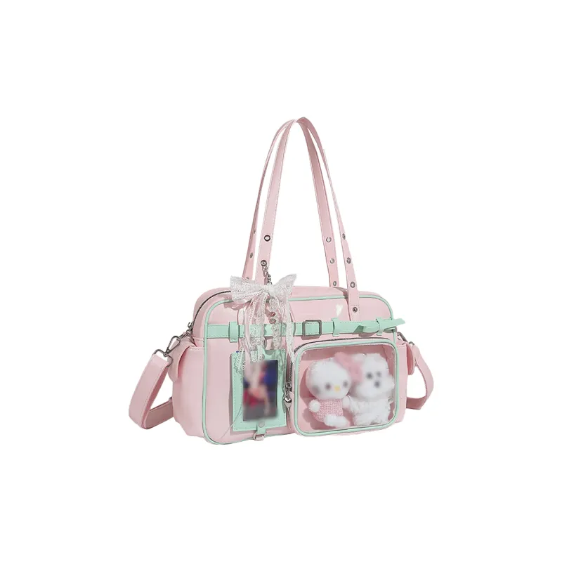 SHORT HAIR GIRL PU Ita Bag Shoulder Bag Women's Multicolor-9