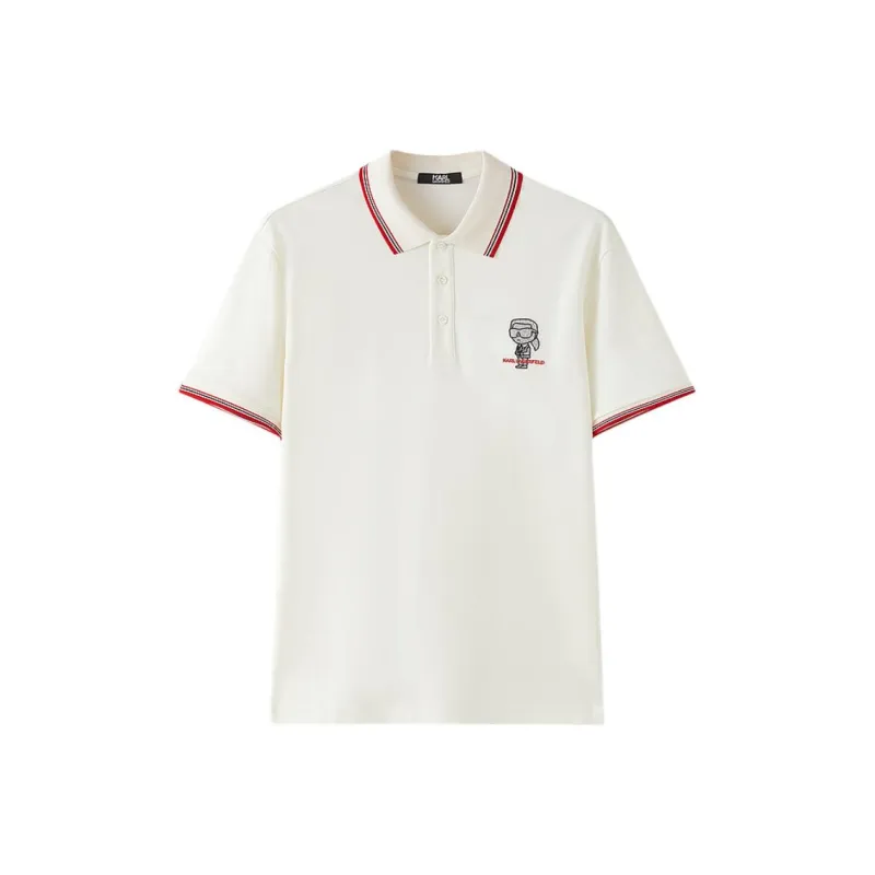 KARL LAGERFELD Polo Shirt Men's Beige-0