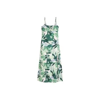 Hollister Slip Dresses Women's Green All Over Print