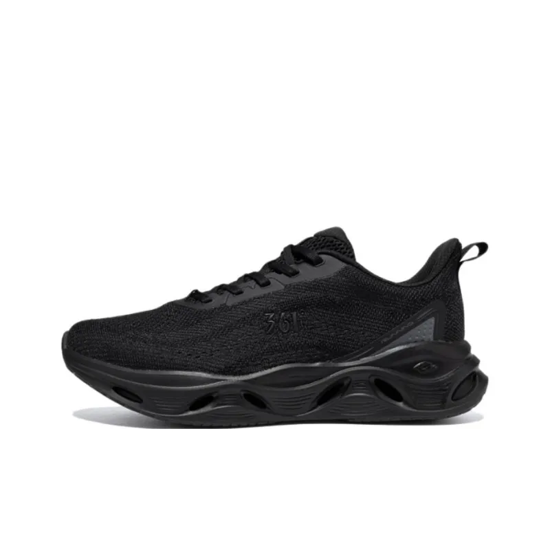 361° Abrasion Resistant Breathable Low Top Casual Training Sprint Running Shoes Men's Black-0