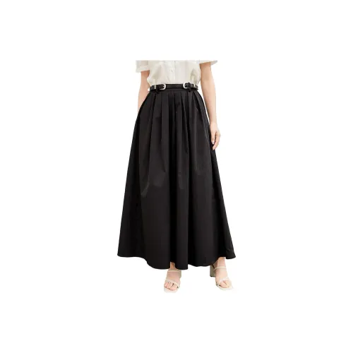 Like The Age Of Water Casual Long Skirt Women's Black