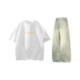 Clothing Sets (White Top+Yellow Mud Pants)