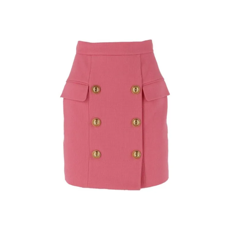 BALMAIN Casual Short Skirts Women's Pink-0