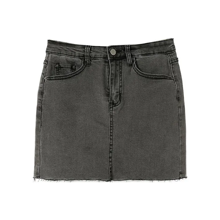 A head of Agua Denim Short Skirts Women's Gray-0