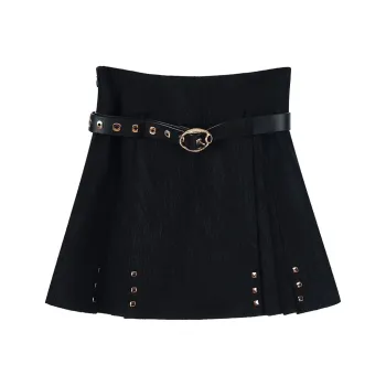 NancyCavally Casual Short Skirts Women's Black