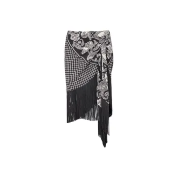 BALMAIN Fringed Scarf Skirt