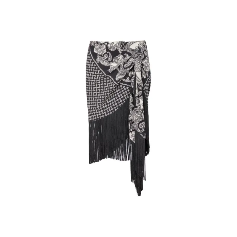 BALMAIN Fringed Scarf Skirt-0