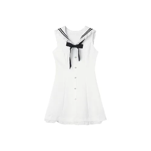 OSQ Sleeveless Dress Women's White