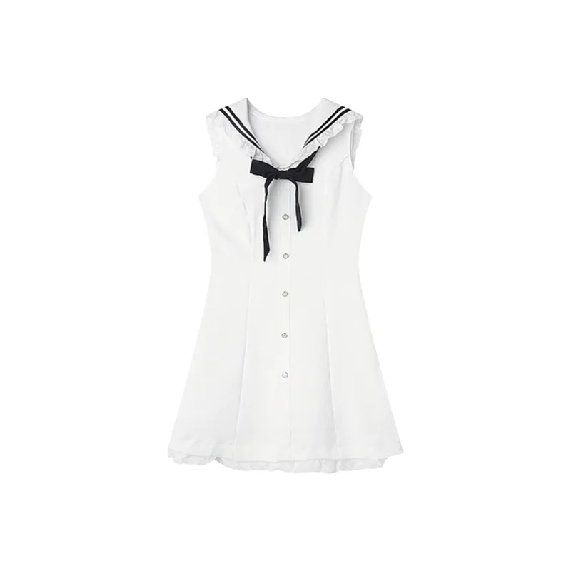 OSQ Sleeveless Dress Women's White-0