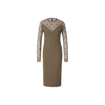 Givenchy V-Neck Sheer Monogrammed Midi Dress