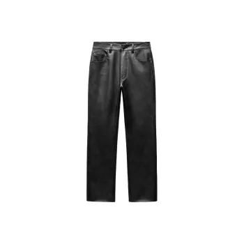 ZARA ZW Series Leather Pants Women's Black