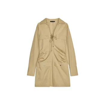 ZARA Long Sleeved Dress Women's Beige