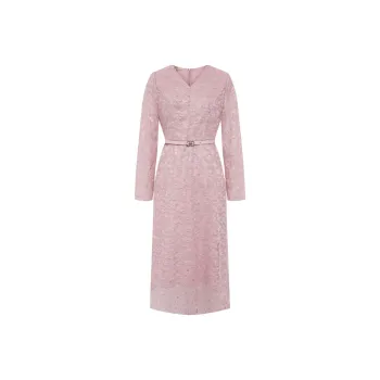 BBLLUUEE Long Sleeved Dress Women's Rose Pink