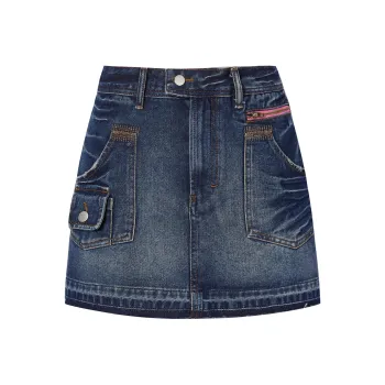 I'M ONE Denim Short Skirts Women's Vintage Denim Blue