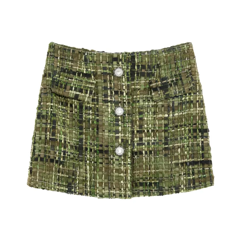 Bebe Casual Short Skirts Women's Army Green-0
